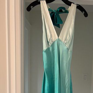 BCBG Gradiant Green Silk Dress